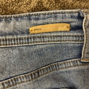 Pilcro Blue Denim Jeans with a stunning velvet stripe down the side.